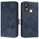 For itel S18 Embossed Rose RFID Anti-theft Leather Phone Case(Dark Blue) - 2