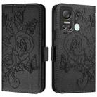 For itel S18 Embossed Rose RFID Anti-theft Leather Phone Case(Black) - 2