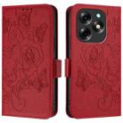 For itel S23+ Embossed Rose RFID Anti-theft Leather Phone Case(Red) - 2