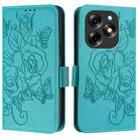 For itel S23+ Embossed Rose RFID Anti-theft Leather Phone Case(Light Blue) - 2