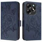 For itel S23+ Embossed Rose RFID Anti-theft Leather Phone Case(Dark Blue) - 2