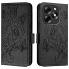 For itel S23+ Embossed Rose RFID Anti-theft Leather Phone Case(Black) - 2