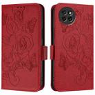 For itel S23 Embossed Rose RFID Anti-theft Leather Phone Case(Red) - 2