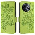 For itel S24 Embossed Rose RFID Anti-theft Leather Phone Case(Green) - 2