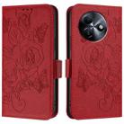For itel S24 Embossed Rose RFID Anti-theft Leather Phone Case(Red) - 2