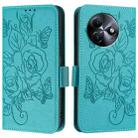 For itel S24 Embossed Rose RFID Anti-theft Leather Phone Case(Light Blue) - 2