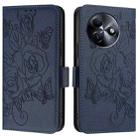 For itel S24 Embossed Rose RFID Anti-theft Leather Phone Case(Dark Blue) - 2