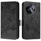 For itel S24 Embossed Rose RFID Anti-theft Leather Phone Case(Black) - 2