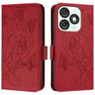 For itel A50 Embossed Rose RFID Anti-theft Leather Phone Case(Red) - 3