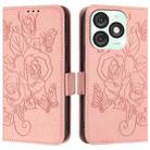 For itel A50 Embossed Rose RFID Anti-theft Leather Phone Case(Pink) - 3