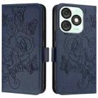 For itel A50 Embossed Rose RFID Anti-theft Leather Phone Case(Dark Blue) - 3