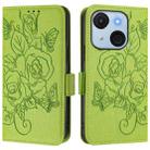 For itel A50C Embossed Rose RFID Anti-theft Leather Phone Case(Green) - 2