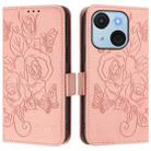 For itel A50C Embossed Rose RFID Anti-theft Leather Phone Case(Pink) - 2