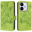 For itel A80 4G Embossed Rose RFID Anti-theft Leather Phone Case(Green) - 2