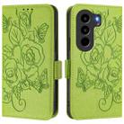 For itel Power 70 Embossed Rose RFID Anti-theft Leather Phone Case(Green) - 2