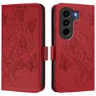 For itel Power 70 Embossed Rose RFID Anti-theft Leather Phone Case(Red) - 2