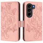 For itel Power 70 Embossed Rose RFID Anti-theft Leather Phone Case(Pink) - 2