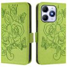 For itel A90 4G Embossed Rose RFID Anti-theft Leather Phone Case(Green) - 2