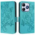 For itel A90 4G Embossed Rose RFID Anti-theft Leather Phone Case(Light Blue) - 2