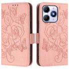 For itel A90 4G Embossed Rose RFID Anti-theft Leather Phone Case(Pink) - 2