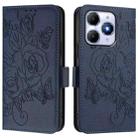 For itel A90 4G Embossed Rose RFID Anti-theft Leather Phone Case(Dark Blue) - 2
