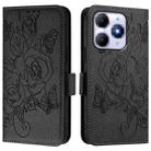 For itel A90 4G Embossed Rose RFID Anti-theft Leather Phone Case(Black) - 2