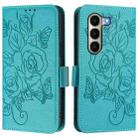 For itel A95 5G Embossed Rose RFID Anti-theft Leather Phone Case(Light Blue) - 2