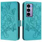 For itel City 100 Embossed Rose RFID Anti-theft Leather Phone Case(Light Blue) - 2
