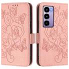 For itel City 100 Embossed Rose RFID Anti-theft Leather Phone Case(Pink) - 2