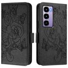 For itel City 100 Embossed Rose RFID Anti-theft Leather Phone Case(Black) - 2