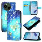 For Sharp Aquos 9 3D Painting Horizontal Flip Leather Phone Case(Golden Butterfly) - 1