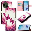 For Sharp Aquos 9 3D Painting Horizontal Flip Leather Phone Case(Rose Butterfly) - 1