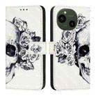 For Sharp Aquos 9 3D Painting Horizontal Flip Leather Phone Case(Skull) - 2