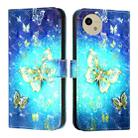 For Sharp Aquos wish4 3D Painting Horizontal Flip Leather Phone Case(Golden Butterfly) - 2