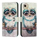 For Sharp Aquos wish4 3D Painting Horizontal Flip Leather Phone Case(Grey Owl) - 2