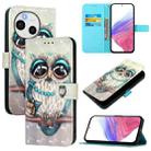 For Sharp Aquos Sense9 Plus 3D Painting Horizontal Flip Leather Phone Case(Grey Owl) - 1