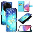 For Sharp Aquos R9 Pro SH-54E 3D Painting Horizontal Flip Leather Phone Case(Golden Butterfly) - 1