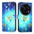 For Sharp Aquos R9 Pro SH-54E 3D Painting Horizontal Flip Leather Phone Case(Golden Butterfly) - 2