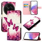 For Sharp Aquos R9 Pro SH-54E 3D Painting Horizontal Flip Leather Phone Case(Rose Butterfly) - 1