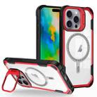 For iPhone 16 Pro Max Transparent Acrylic MagSafe Lens Holder Phone Case(Red) - 1