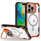 For iPhone 16 Pro Max Transparent Acrylic MagSafe Lens Holder Phone Case(Orange) - 1