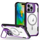 For iPhone 16 Pro Max Transparent Acrylic MagSafe Lens Holder Phone Case(Purple) - 1