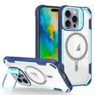 For iPhone 16 Pro Max Transparent Acrylic MagSafe Lens Holder Phone Case(Blue) - 1