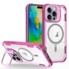 For iPhone 16 Pro Transparent Acrylic MagSafe Lens Holder Phone Case(Pink) - 1