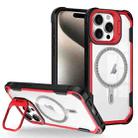 For iPhone 15 Pro Max Transparent Acrylic MagSafe Lens Holder Phone Case(Red) - 1