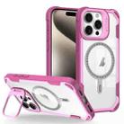 For iPhone 15 Pro Max Transparent Acrylic MagSafe Lens Holder Phone Case(Pink) - 1