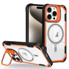 For iPhone 15 Pro Transparent Acrylic MagSafe Lens Holder Phone Case(Orange) - 1