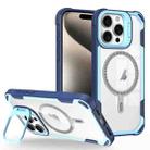 For iPhone 15 Pro Transparent Acrylic MagSafe Lens Holder Phone Case(Blue) - 1