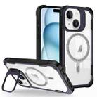 For iPhone 15 Plus Transparent Acrylic MagSafe Lens Holder Phone Case(Navy) - 1