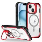 For iPhone 15 Transparent Acrylic MagSafe Lens Holder Phone Case(Red) - 1